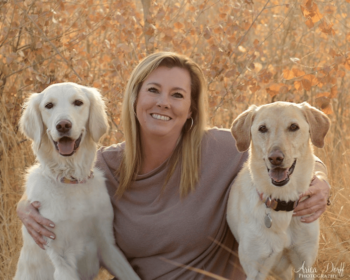 Elaina and her two dogs Pippa and Ava