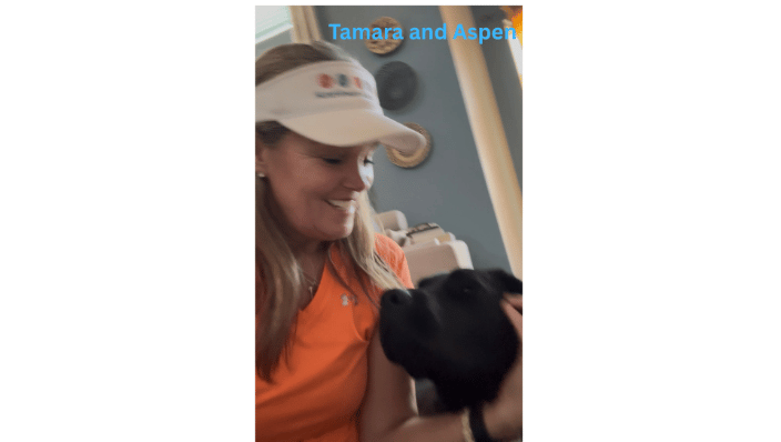Tamara and Aspen (service dog in training)