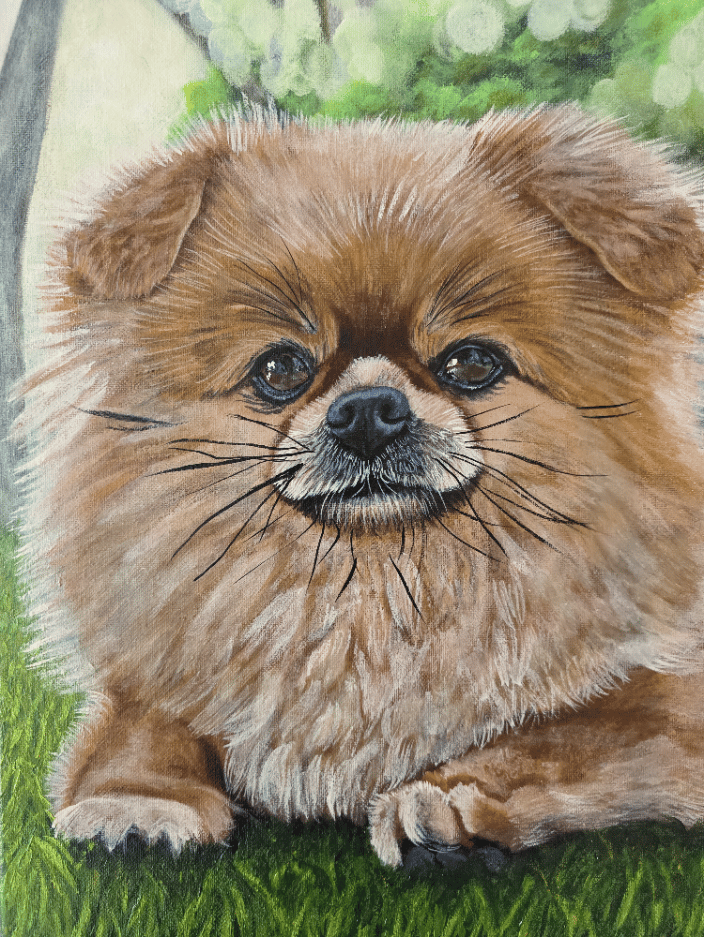 Dog portrait on 12" x 16" canvas