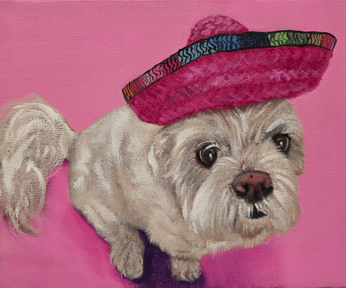 Dog portrait on 8" x 10" canvas