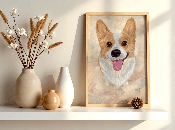 bright happy corgi portrait