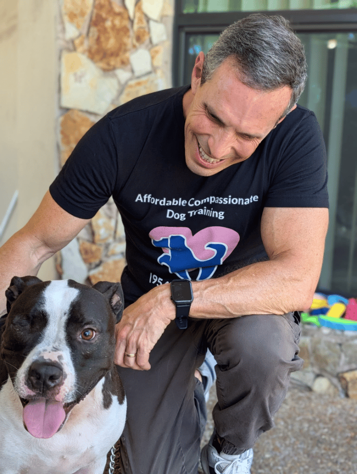 Me with rescue dog from POPO Pitbull rescue