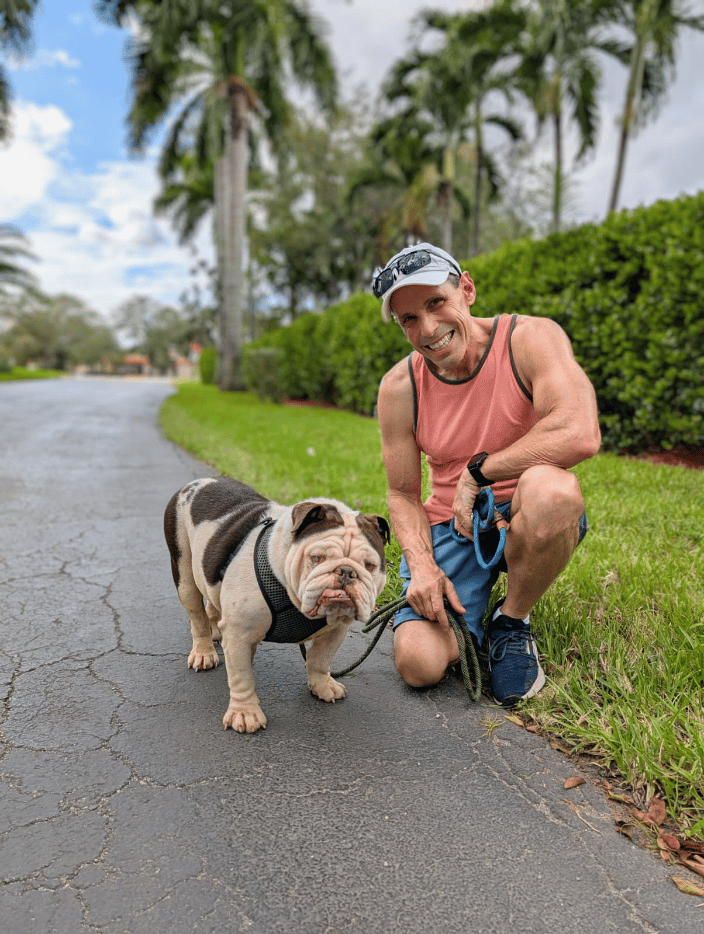 Me training a shelter Bulldog