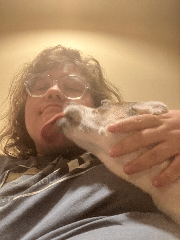 George giving a kiss