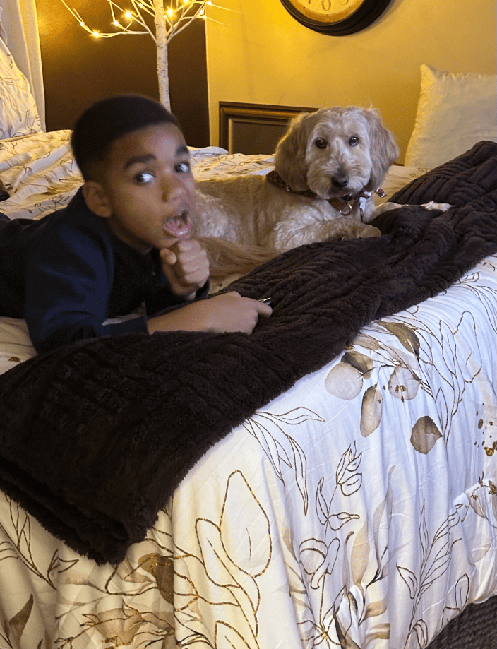 child with strong bond with his dog