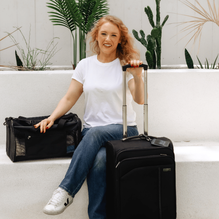 Carey with bags
