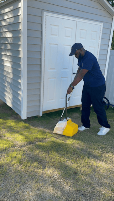 Scooping my clients yard!