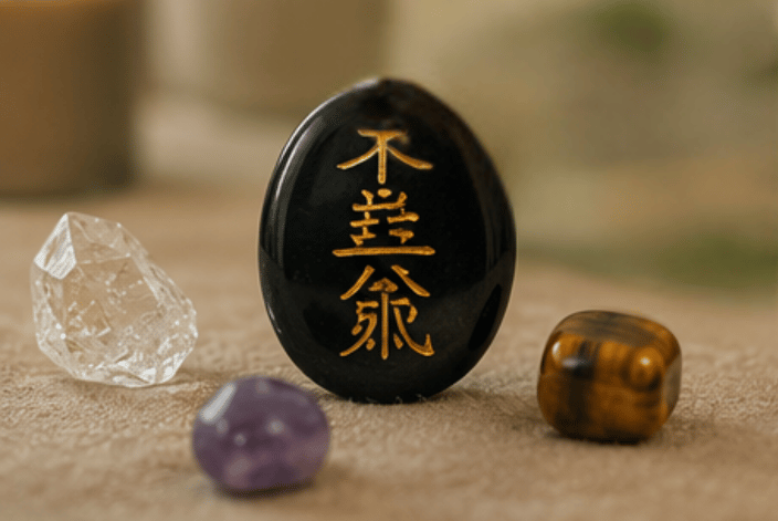 An example of crystals I use to increase focus and target particular healing energies. 