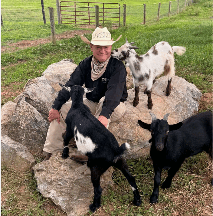 Issy and goats