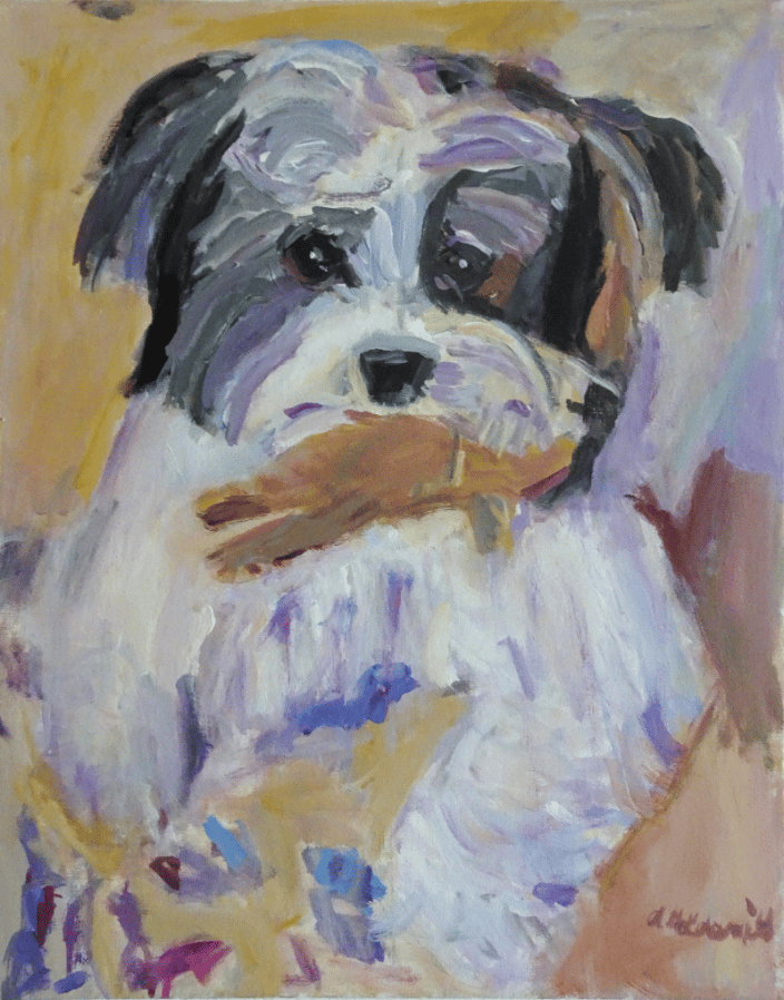 Pet Portrait Commission Dog 20x16"