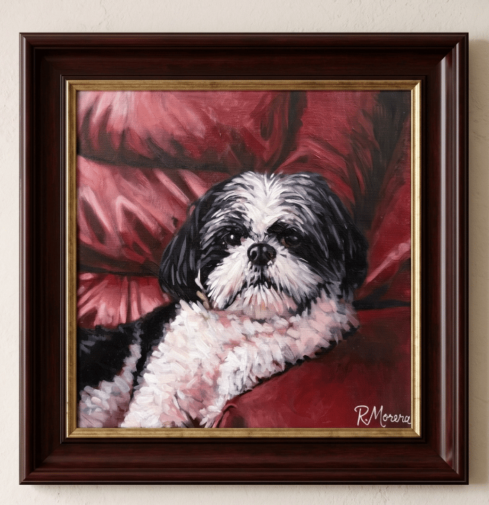 Custom Acrylic Shih Tzu Portrait on Stretched Canvas