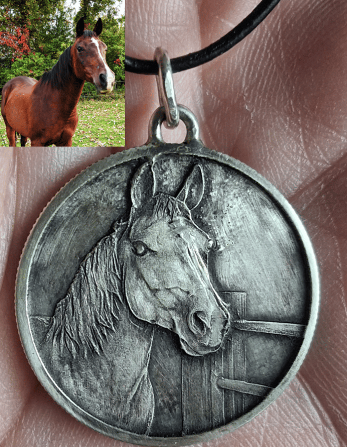 This is Bodie. My client's dear companion of nearly 20 years. I strive to capture bits of personality into the pieces. She described him as the special horse that was always first to the gate.