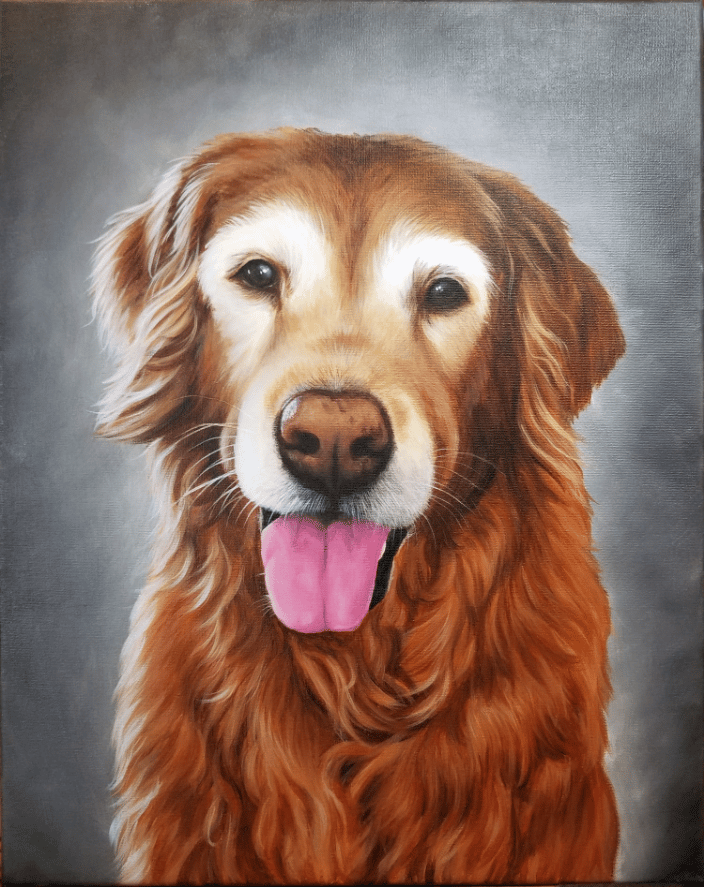 Golden Retriever Portrait Painting